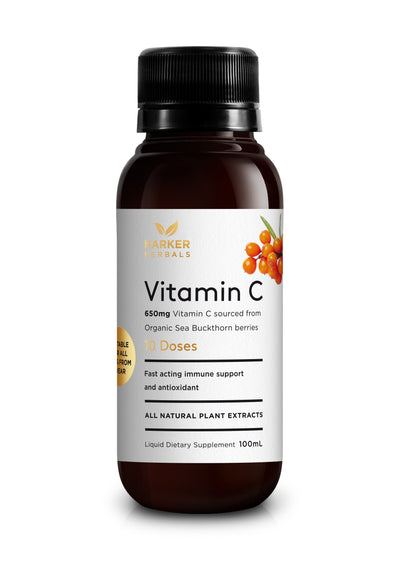 A supplement container of Vitamin C by Harker Herbals