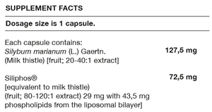 Supplement facts for Milk Thistle Bioactive