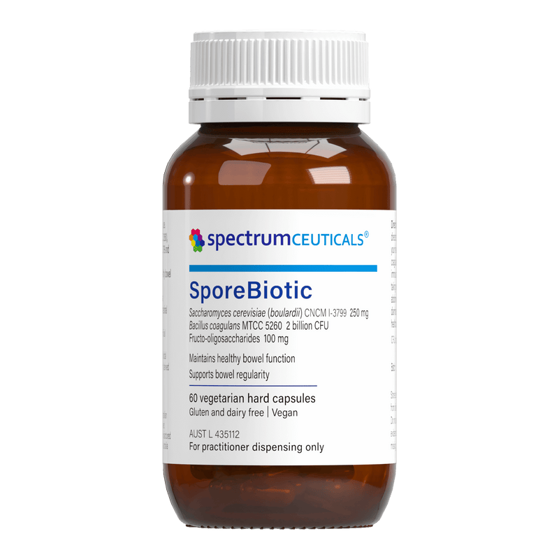 A supplement container of Spore Biotic 60 capsules by SpectrumCeuticals