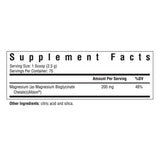 Ingredients: Magnesium (as Magnesium Bisglycinate Chelate ) (Albion).