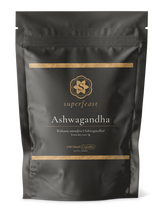 A supplement container of Ashwagandha - 240 caps by SuperFeast
