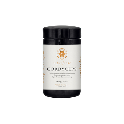 A supplement container of Cordyceps by SuperFeast