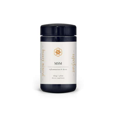A supplement container of MSM by SuperFeast