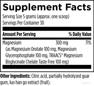 Supplement facts for TriMag Supreme
