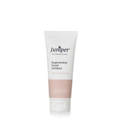 A supplement container of Regenerative Facial Exfoliant 100g by Juniper