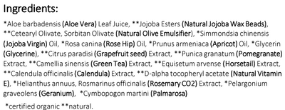 Supplement facts for Regenerative Facial Exfoliant 100g listing ingredients including Aloe Barbadensis, Aloe Vera, Alpha tocopheryl, Apricot Kernel Oil, Apricot Oil