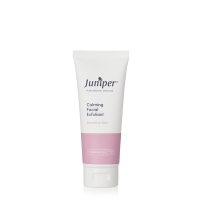A supplement container of Calming Facial Exfoliant 100g by Juniper