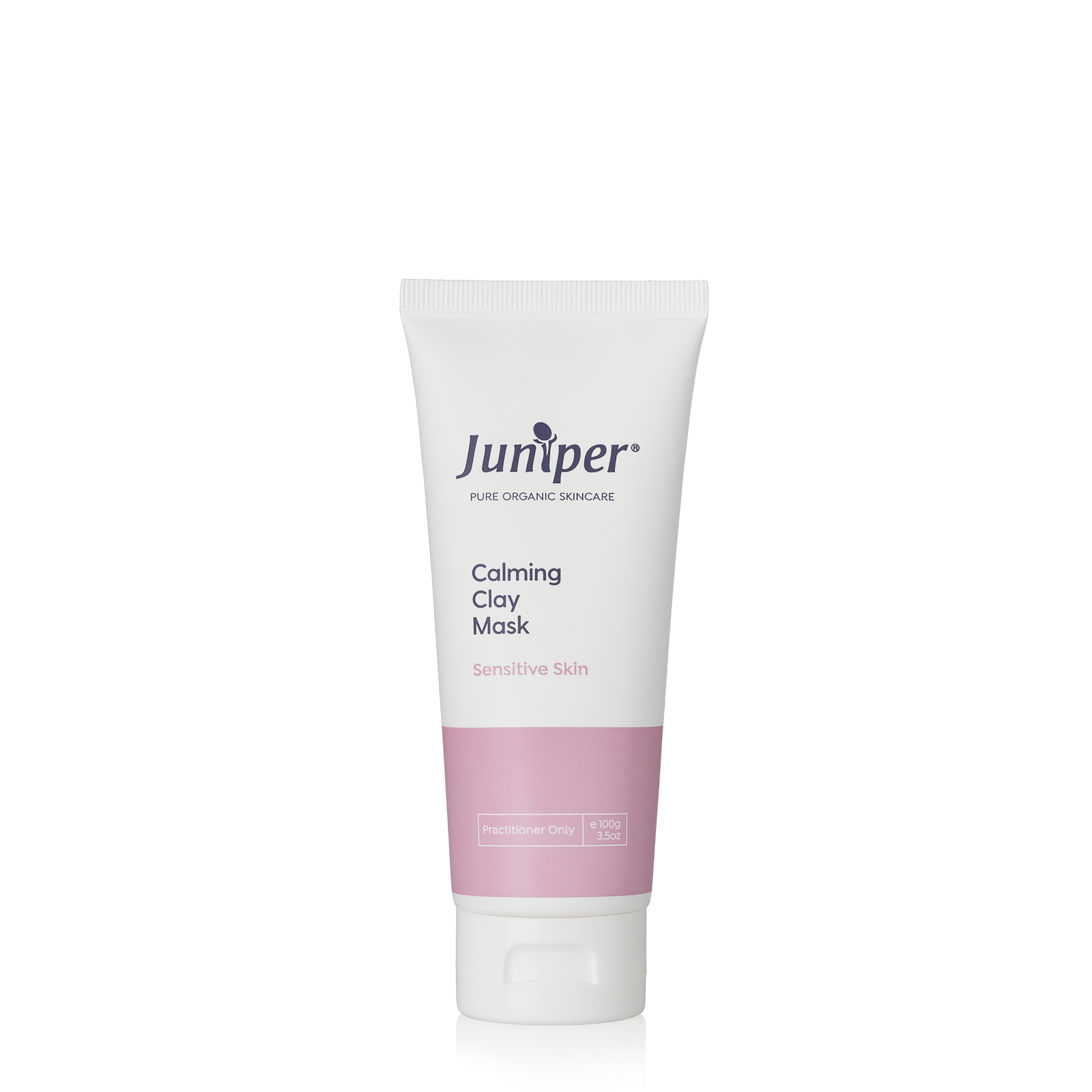A supplement container of Calming Pink & White Clay Mask 100g by Juniper