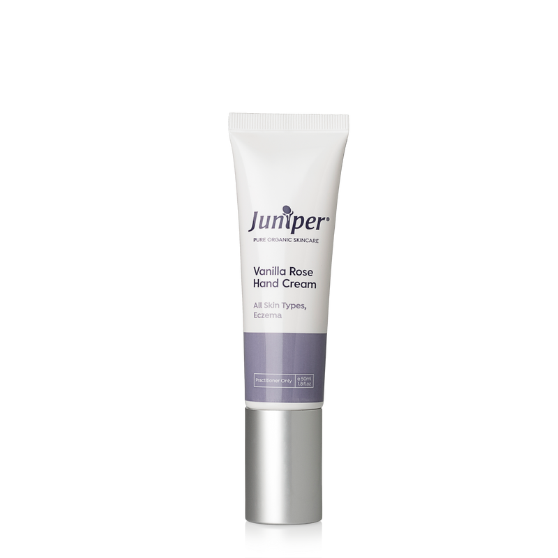 A supplement container of Vanilla Rose Hand Cream 50ml by Juniper