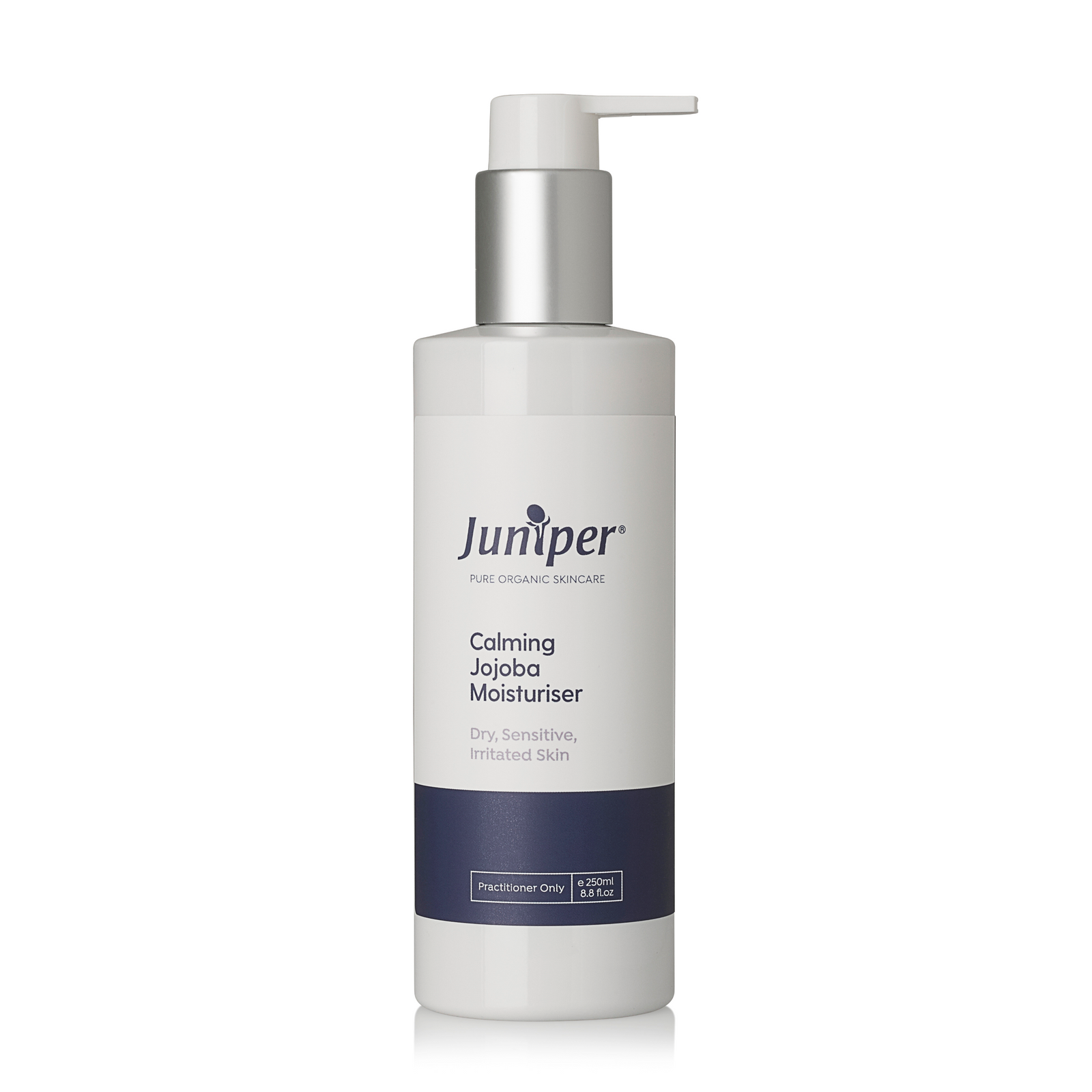 A supplement container of Calming Jojoba Moisturiser 250ml by Juniper