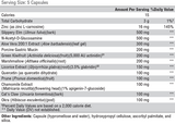 Supplement facts for GI Balance 150 Capsules listing ingredients including Aloe Vera, Althaea officinalis, Carnosine, Carnosine (L-Carnosine), Cat's claw