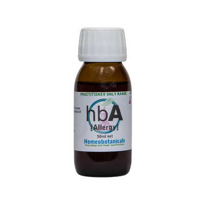 A supplement container of hbA (Allergy) 50ml by Homeobotanicals