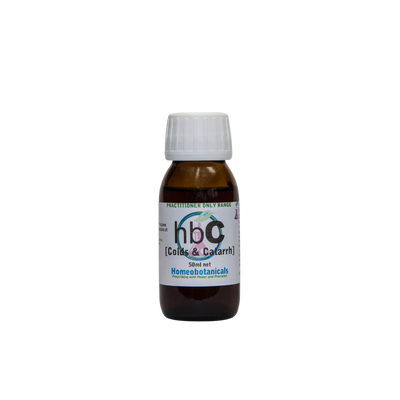 A supplement container of hbC (Colds & Catarrh) 50ml by Homeobotanicals