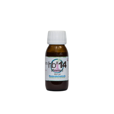 A supplement container of hb#14 Promyr (Antiviral) 50ml by Homeobotanicals