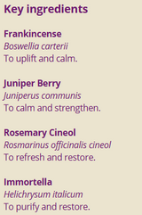 Supplement facts for Brow Chakra 10ml listing ingredients including Boswellia Serrata, Indian Frankincense Extract, Rosemary (Rosmarinus officinalis), Rosemary (Rosmarinus officinalis) extract