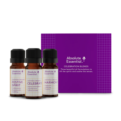 A supplement container of Celebration Blends by Absolute Essential