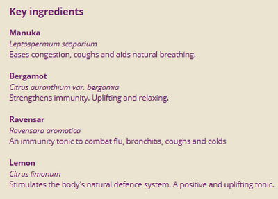 Supplement facts for Child Immune Care 10ml listing ingredients including Bergamot, Lemon Extract