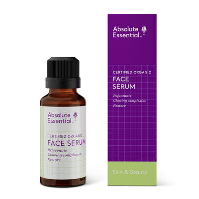 A supplement container of Face Serum 25ml by Absolute Essential