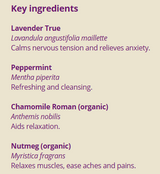Supplement facts for Labour Support 5ml listing ingredients including Angustifolia, Chamomile, Lavender Extract, Lavender oil, Matricaria Recutita