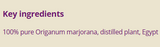Supplement facts for Marjoram French 10ml