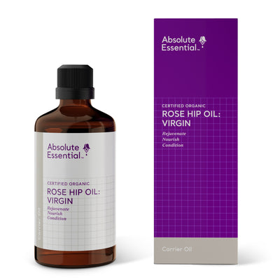 A supplement container of Rose Hip Oil: Virgin by Absolute Essential