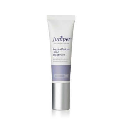 A supplement container of Repair + Restore Hand Treatment 50ml by Juniper