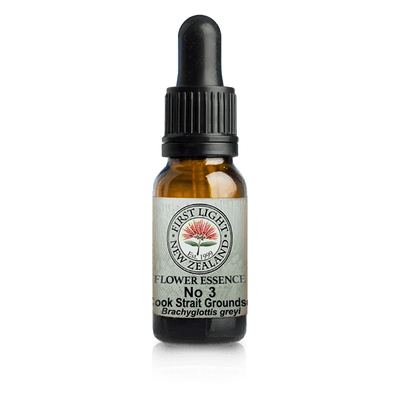 A supplement container of No. 03 - Cook Strait Groundsel (Confidence) 10ml by First Light Flower Essences