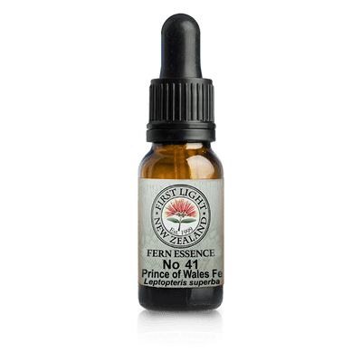 A supplement container of No. 41 - Prince of Wales Feathers Fern (Respect) 10ml by First Light Flower Essences