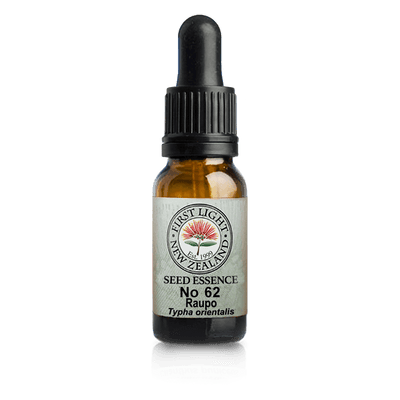 A supplement container of No. 62 - Raupo (The Will To Be) 10ml by First Light Flower Essences