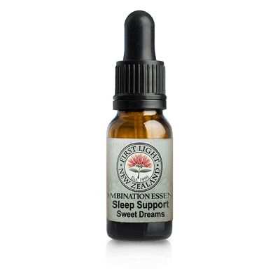 A supplement container of Sleep Support© (Sweet Dreams) 10ml by First Light Flower Essences
