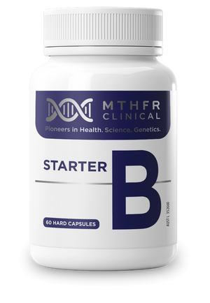 A supplement container of MTHFR (RN Labs) Starter B Caps by MTHFR Support