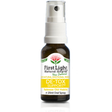A supplement container of De-Tox Support (Release Old Habits) 20ml by First Light Natural Health