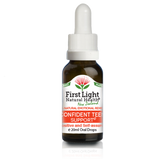 A supplement container of Confident Teen Support (Positive and Self-Assured) 20ml by First Light Natural Health