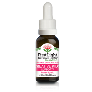 A supplement container of Creative Kids Support (Inner Spark) 20ml by First Light Natural Health