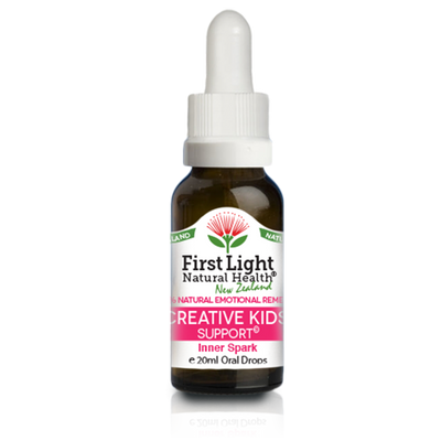 A supplement container of Creative Kids Support (Inner Spark) 20ml by First Light Natural Health