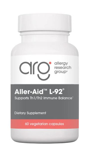 A supplement container of Aller-Aid L-92 by Allergy Research Group