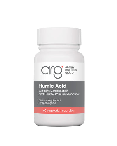 A supplement container of Humic Acid by Allergy Research Group