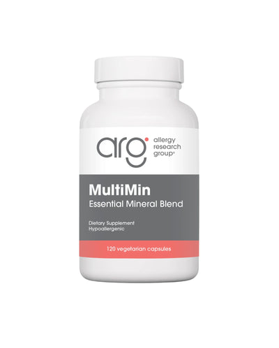 A supplement container of MultiMin by Allergy Research Group