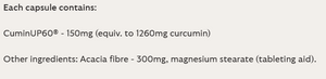 Supplement facts for Curcumin PRO listing ingredients including Curcumin