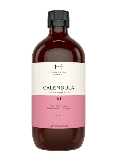 A supplement container of Calendula 1:1 by Herbal Extract Company