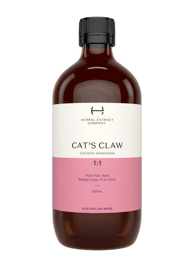 A supplement container of Cat's Claw 1:1 by Herbal Extract Company
