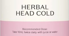 Supplement facts for Herbal Head Cold