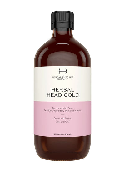 A supplement container of Herbal Head Cold by Herbal Extract Company