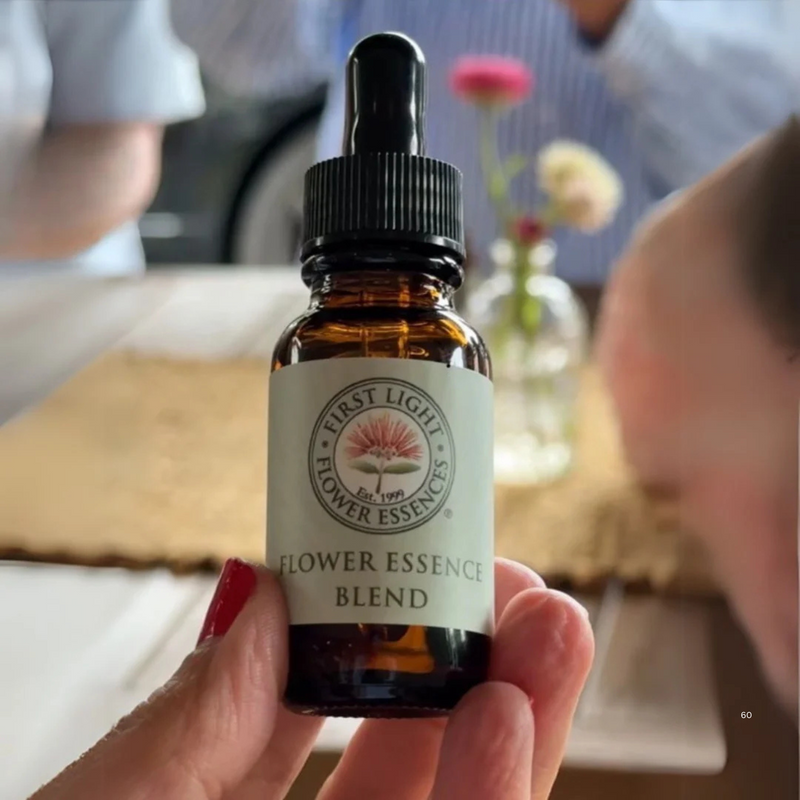 A supplement container of Blank Bottle Labels by First Light Flower Essences