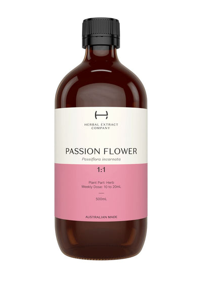A supplement container of Passion Flower 1:1 by Herbal Extract Company