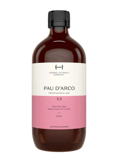 A supplement container of Pau D'Arco 1:1 by Herbal Extract Company