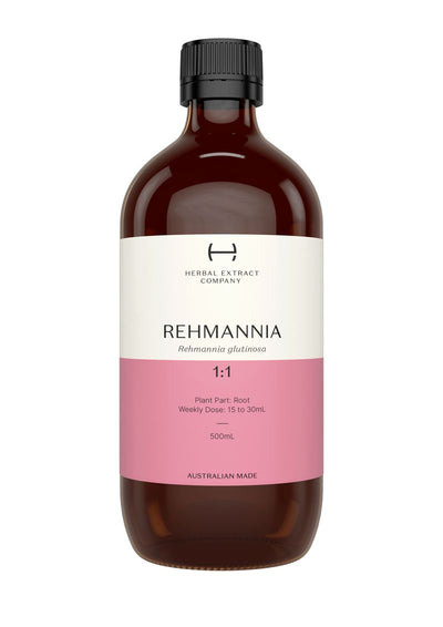A supplement container of Rehmannia 1:1 by Herbal Extract Company