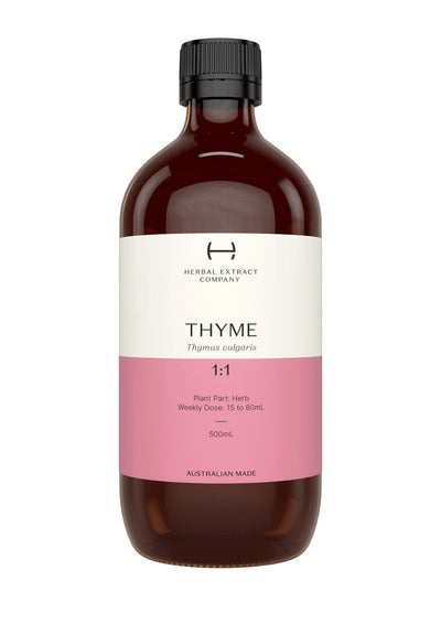 A supplement container of Thyme 1:1 by Herbal Extract Company