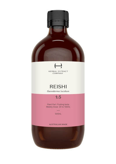 A supplement container of Reishi 1:5 by Herbal Extract Company