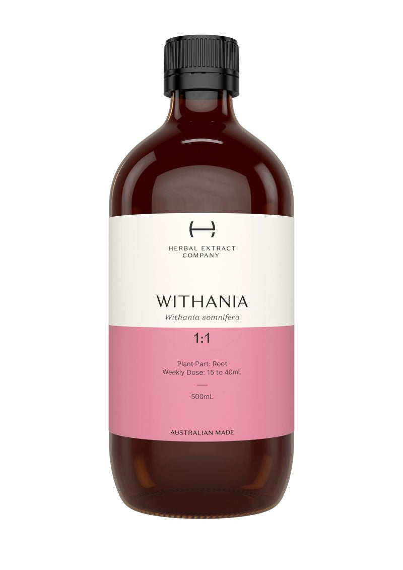 A supplement container of Withania 1:1 by Herbal Extract Company